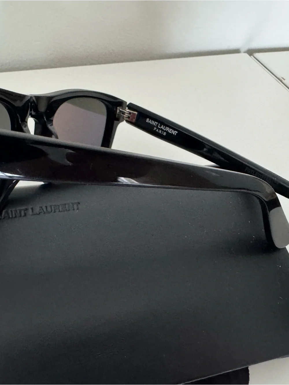 Saint Laurent Black Rectangular Sunglasses